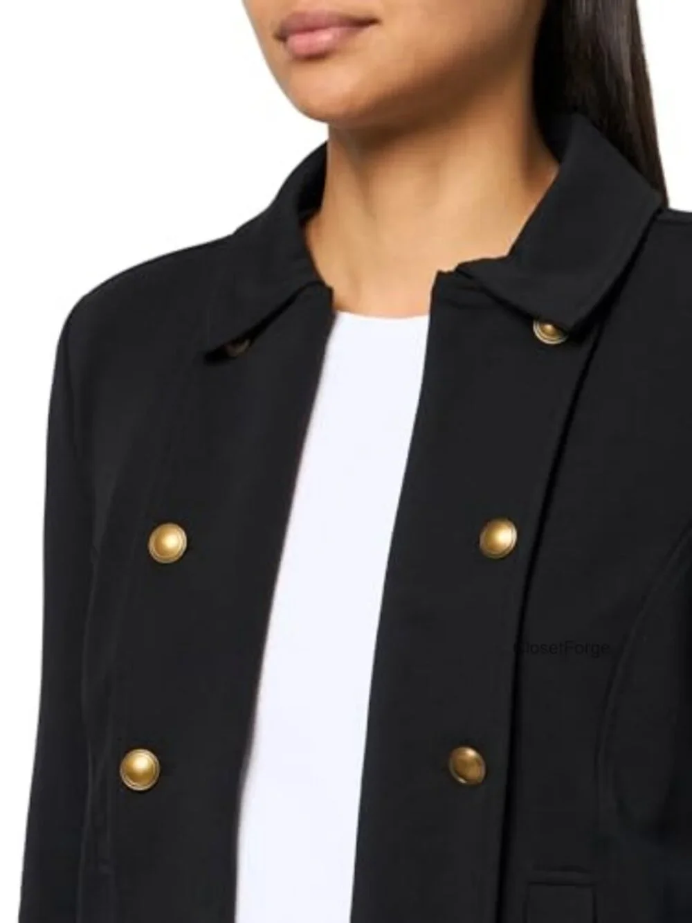 Women's Open Front Knit Captains Jacket - Lightweight Cotton Blend